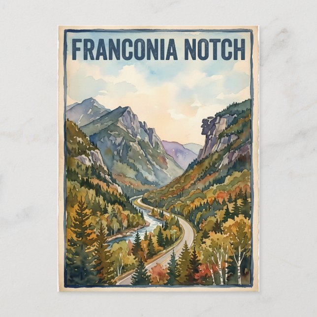 Franconia Notch Vykort (Framsida)