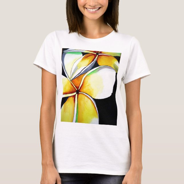 Frangipani blomart dam t-shirt (Framsida)