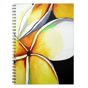 Frangipani-blomkonst Anteckningsbok Med Spiral