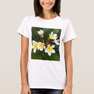 Frangipani Blommar Cluster Artistic Stil T Shirt