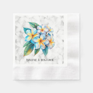 Frangipani Blommigt Hawaiian Bröllop Anpassningsba Pappersservett