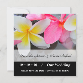 Frangipani bröllop Save the Date-kort Spara Datumet