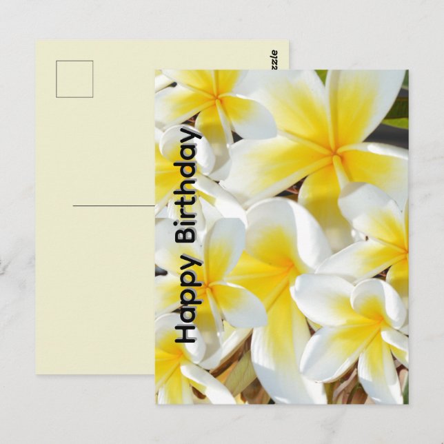 Frangipani_Bukett, Födelsdagskort Vykort (Fram/baksida)