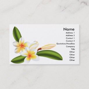 frangipani eller plumeriablomma visitkort