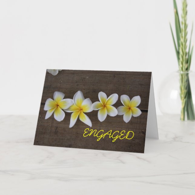 Frangipani Förlovningskort Meddelande (Framsida)