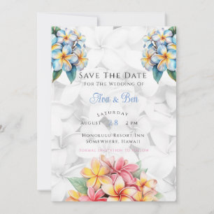 Frangipani Hawaiian Bröllop spara datum Card Inbjudningar