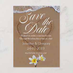 Frangipani /Plumeria Beach Island Spara datumet Meddelande Vykort