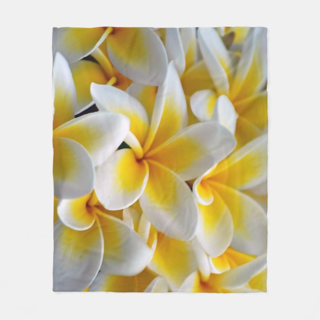 Frangipani Plumeria Flower Photo Fleecefilt (Framsidan)