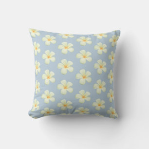 Frangipani Plumeria Flowers on Wondrous Blue Kudde