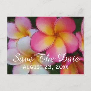 Frangipani Plumeria Flowers Spara datumet Bröllop Meddelande Vykort