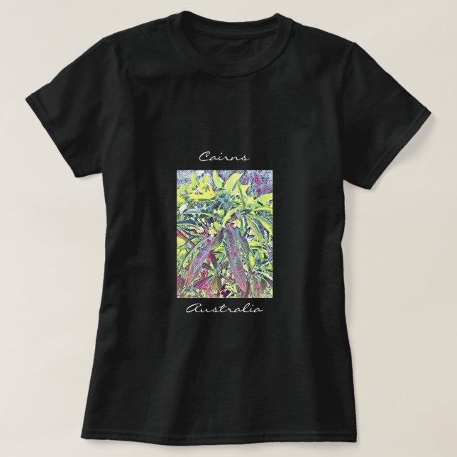 Frangipani Träd Cairns Australien tropiska T Shirt (Design framsida)