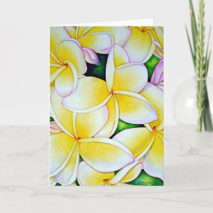 Frangipani Watercolor Kort