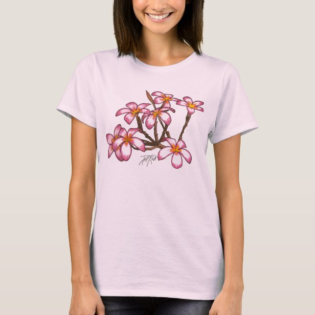 Frangipaniblommor T Shirt (Framsida)