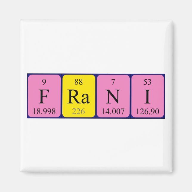 Frani Periodisk bord namn magnet (Framsidan)