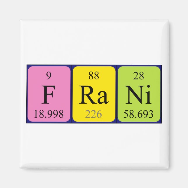 Frani Periodisk bord namn magnet (Framsidan)