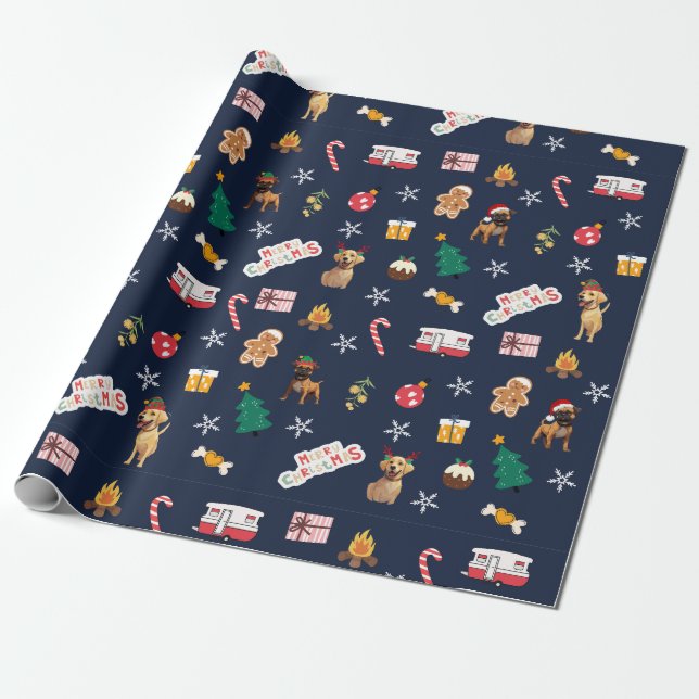 Frank & Baxter God Jul Wrapping Papper - flottan Presentpapper (Utrullad)