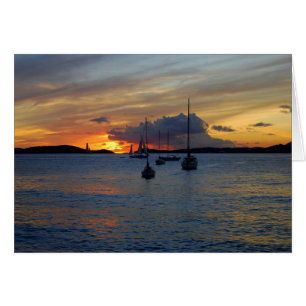 Frank Bay Sunset, St. John, U.S. Virgin Islands Hälsningskort