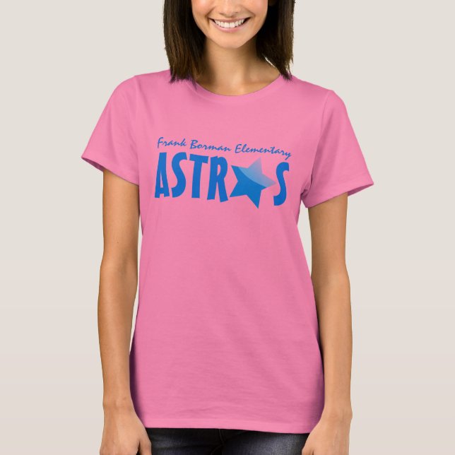 Frank Borman Elementary Blue Stat Astros Shirt Tee (Framsida)