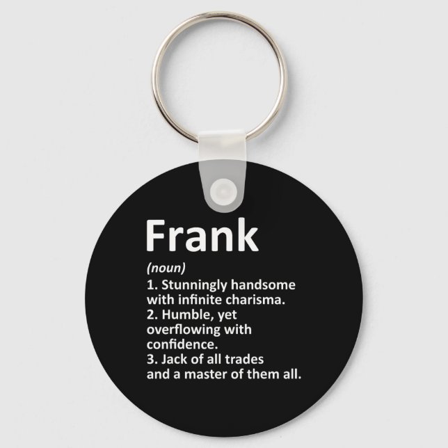 Frank Definition Personlig Namn Funny Birthday Nyckelring (Framsida)
