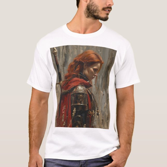 Frank Frazetta Young Red-Hearing Woman Oljemålning T Shirt (Framsida)