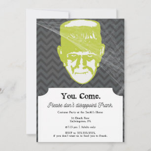 Frank   Funny Halloween-partiinbjudan 5x7 Inbjudningar
