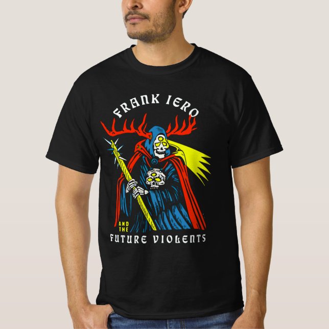 Frank Iero Merch och rapporten om framtida våld T Shirt (Framsida)