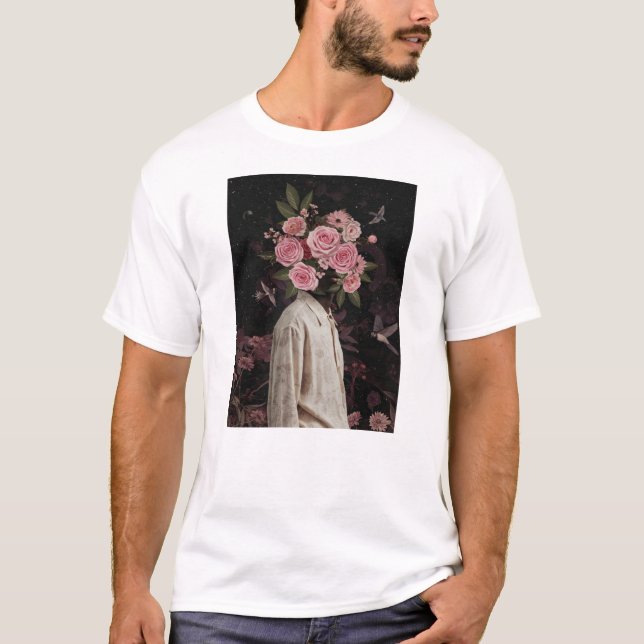 Frank Moth blommigt Art T Shirt (Framsida)