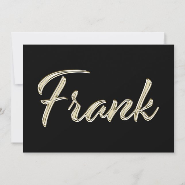 Frank Name white gold Handwriting Karte Kort (Framsida)
