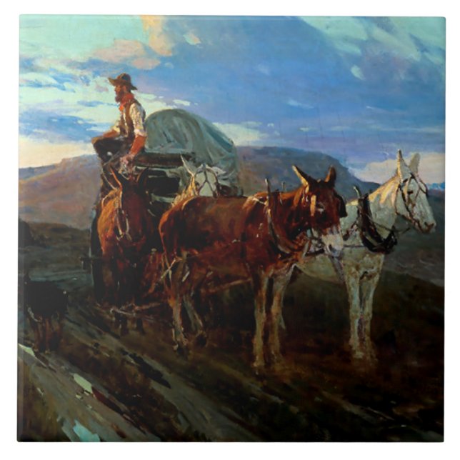 Frank T Johnson Westernare Art "Kalifornien eller  Kakelplatta (Framsidan)