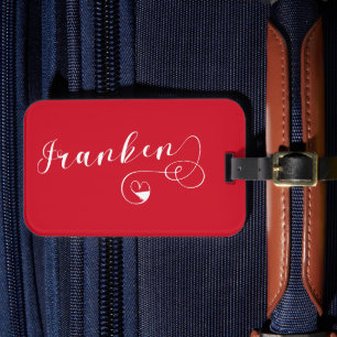 Franken, Franconia Flagga Heart, Franconian Bagagebricka
