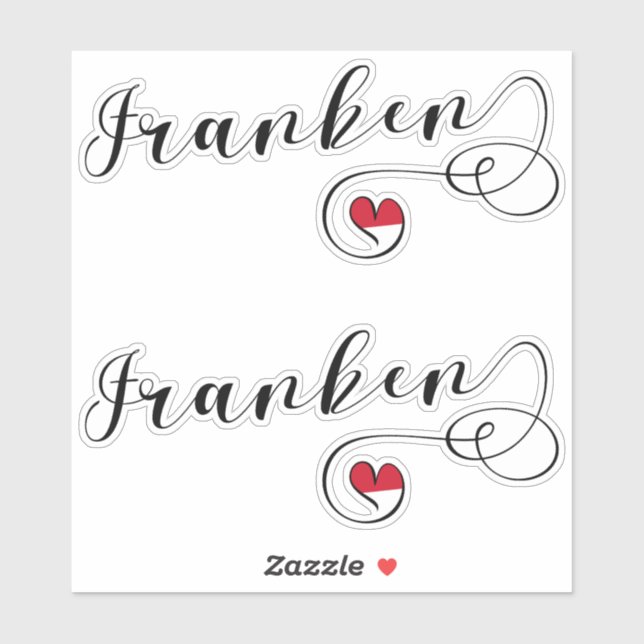 Franken, Franconia Flagga Heart, Franconian Klistermärken (Ark)