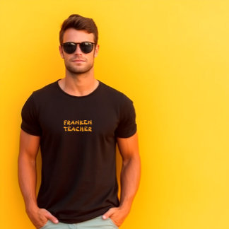 Franken-lärare orange vit typografi Tri-Blend T Shirt