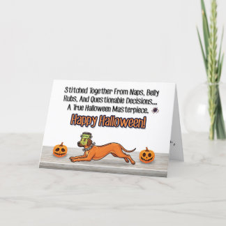 Franken-Pup’s lapptäcke kaos - Halloween-kort Helgkort