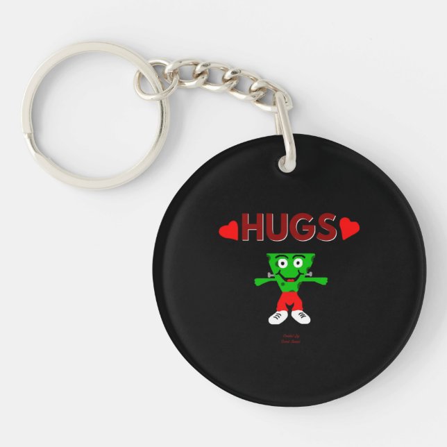 FrankenCheese Hugs Round Keychain (Framsidan)