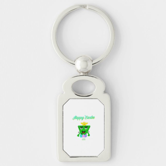 FrankenCheese Påsk Rectangle Keychain Rektangulärt Silverfärgad Nyckelring (Framsidan)