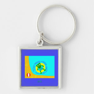 FrankenCheese Summer Premium Square Keychain Fyrkantig Silverfärgad Nyckelring