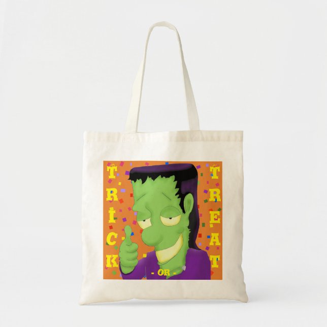 FrankenCool Halloween Tote Bag Tygkasse (Framsidan)