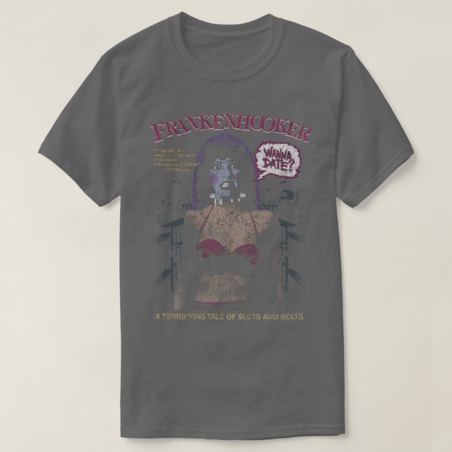 Frankenhooker DISTRESSED-skräck T Shirt (Design framsida)