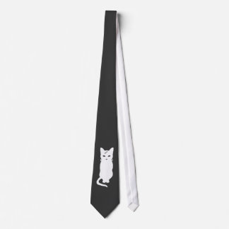 Frankenkitty Tie -- Vit på mörkast grå färg Slips
