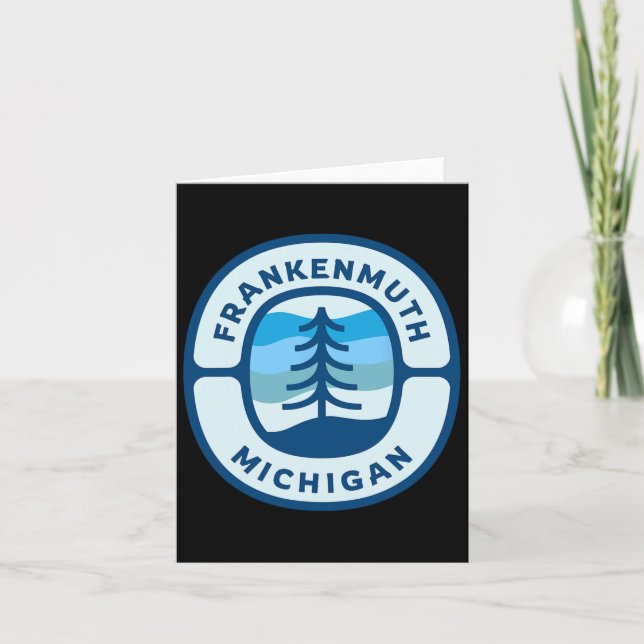 Frankenmuth Michigan Mi Retro Vinter Skog Souven Kort (Framsida)