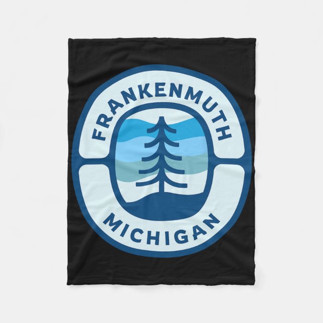 Frankenmuth Michigan Mi Retro Winter Forest Souven Fleecefilt (Framsidan)