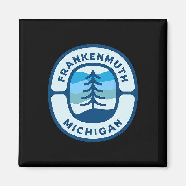 Frankenmuth Michigan Mi Retro Winter Forest Souven Magnet (Framsidan)
