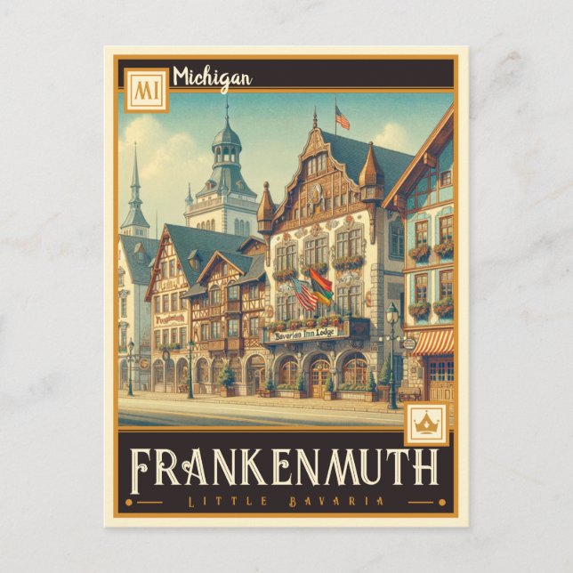 Frankenmuth Michigan | VINTAGE Vykort (Framsida)