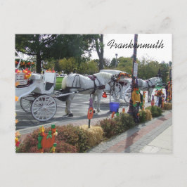 frankenmuth-michigan-vit-häst-hästkärror-fall-elle vykort