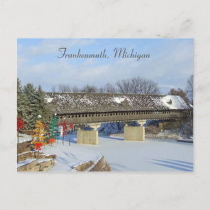 Frankenmuth täckte träbron Michigan Vykort