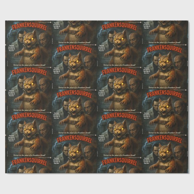 Frankensquirrel Klassisk Filmparodi Presentpapper (Platt)