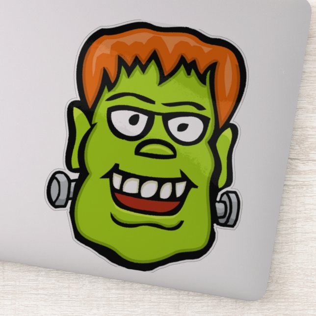 Frankenstein ansikte | Halloween-monster Klistermärken (Detalj)
