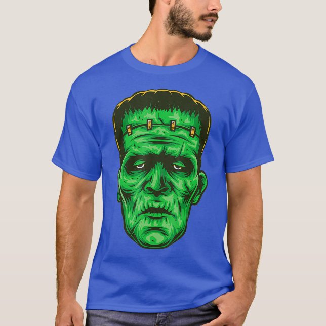Frankenstein ansikte zombie-gåva till älskare cost t shirt (Framsida)