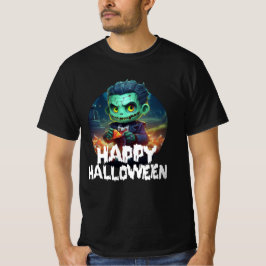 Frankenstein äter godis Glad Halloween T Shirt