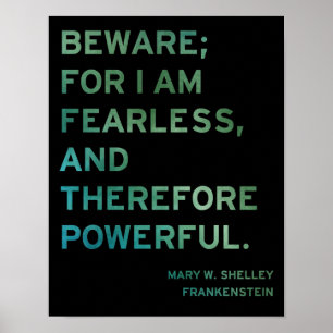 Frankenstein Bok Quote Poster